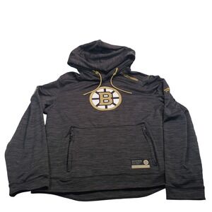 Fanatics NHL Boston Bruins Authentic Pro Pullover Hoodie Mens M Gray Zip Pockets